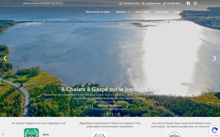 Screenshot of chaletsduboutdumonde.com