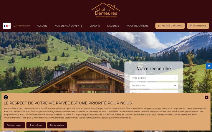Screenshot of chaletsetdemeures.com