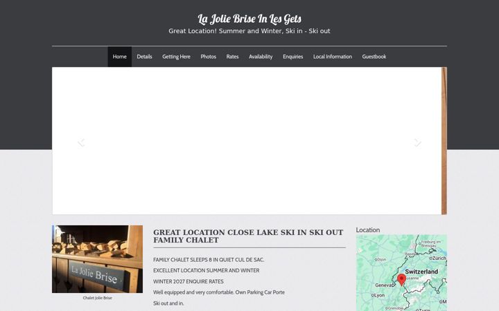 Screenshot of chaletslesgets.com