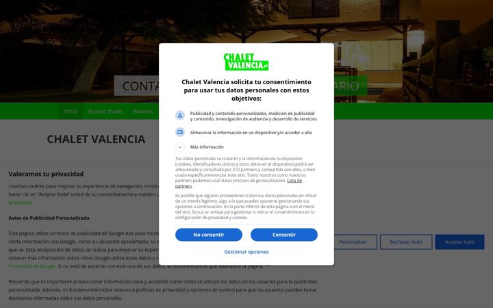Skjámynd af chaletvalencia.es