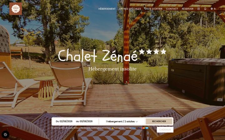 Screenshot of chaletzenae.com