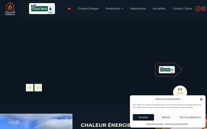 Posnetek zaslona chaleur-energie.fr