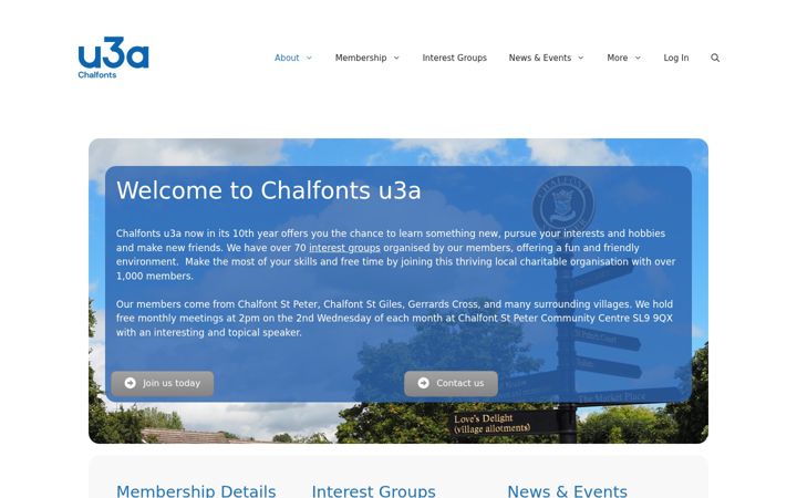 Screenshot von chalfontsu3a.org.uk