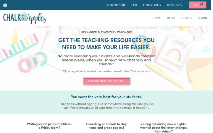 Screenshot of chalkandapples.com