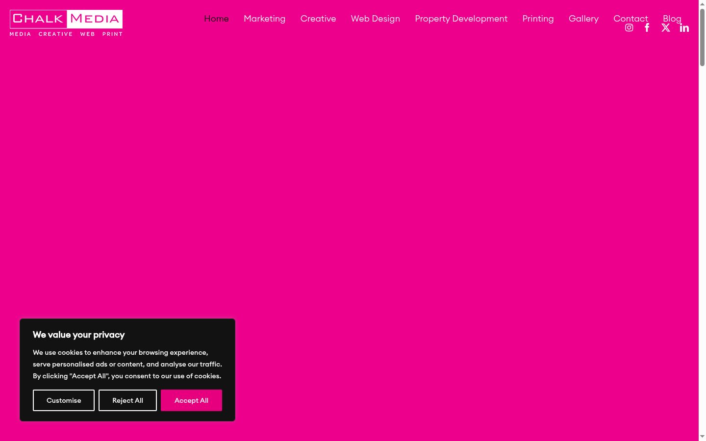Screenshot des Einwilligungsbanners vor jeglicher Interaktion