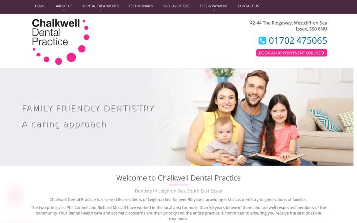 Screenshot von chalkwelldental.co.uk