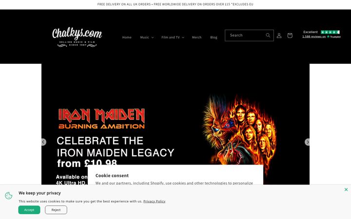 Screenshot of chalkys.com