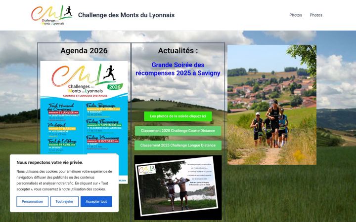 Posnetek zaslona challengedesmontsdulyonnais.fr