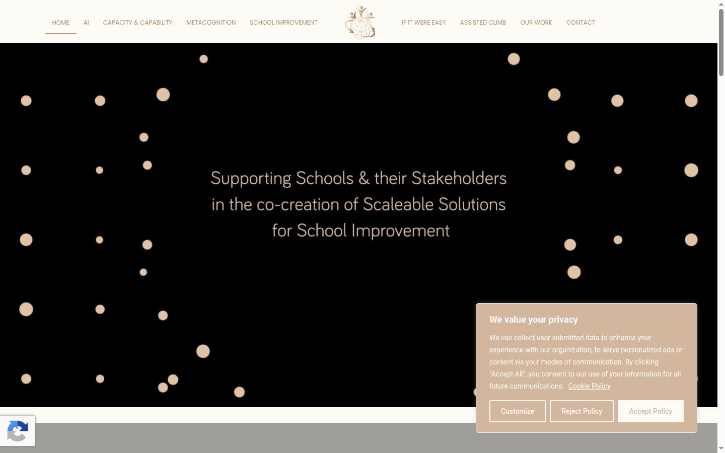 Screenshot of the consent banner shown before any interaction