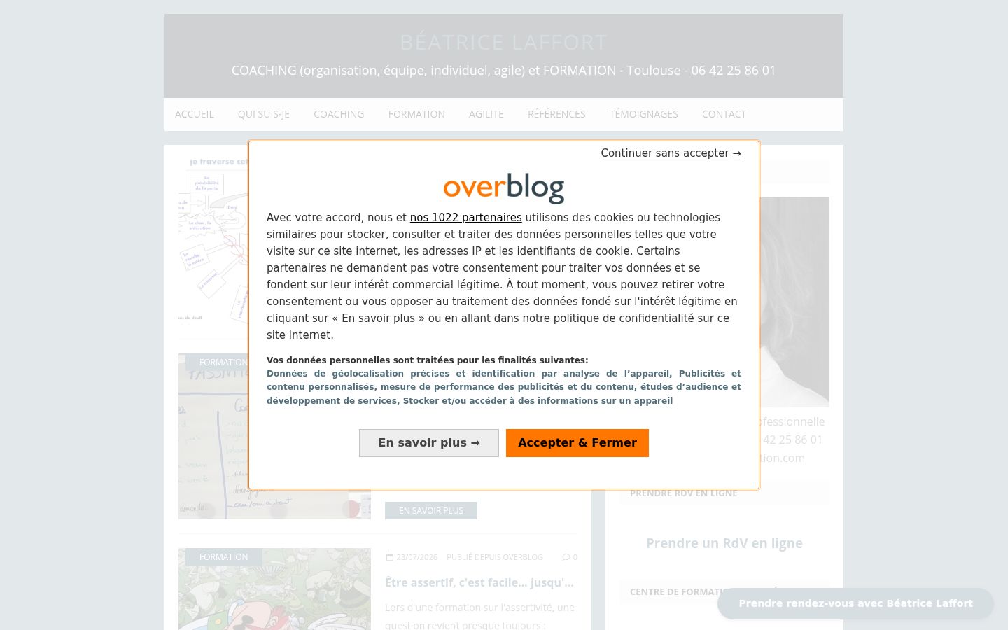 Screenshot of the consent banner shown before any interaction