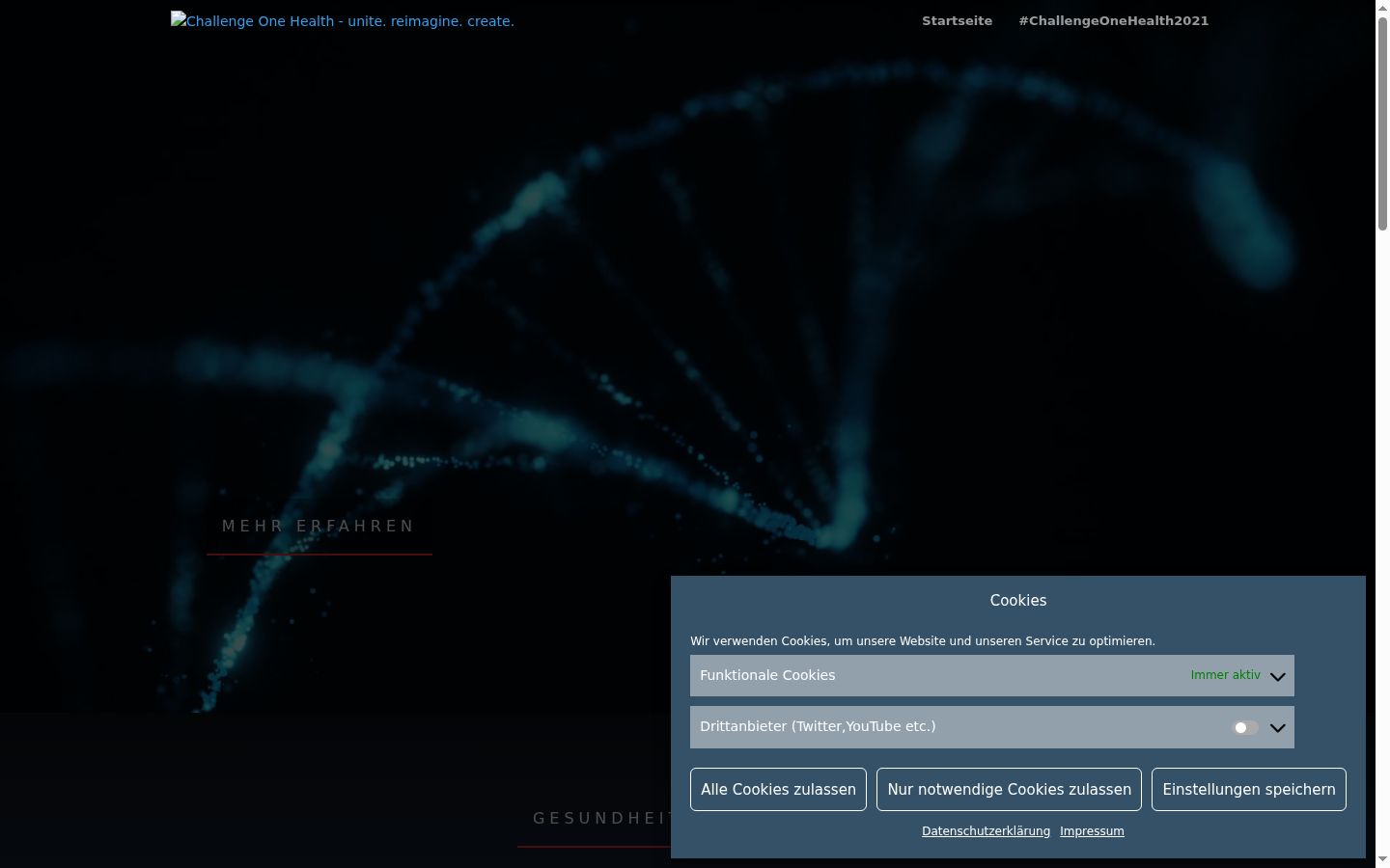 Screenshot of the consent banner shown before any interaction