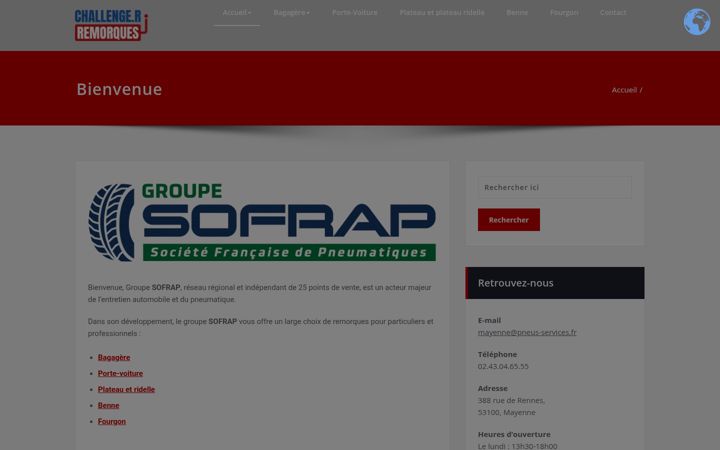 Screenshot of challenger-remorques.com