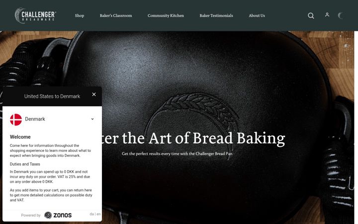 Screenshot of challengerbreadware.com