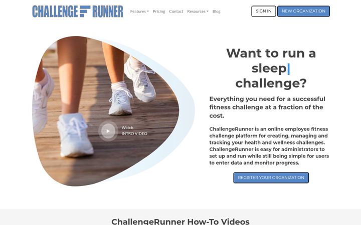 Screenshot of challengerunner.com