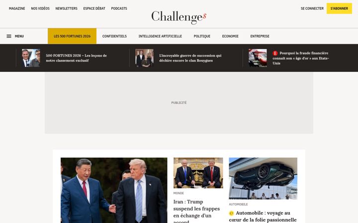 Posnetek zaslona challenges.fr