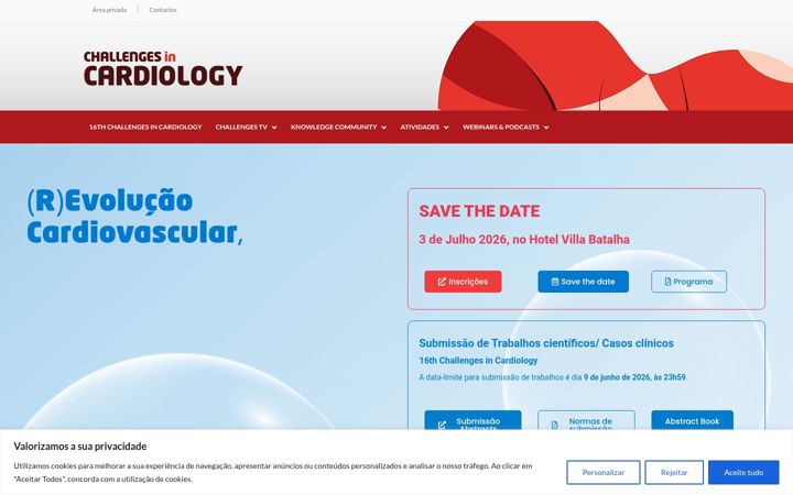 Screenshot of challengesincardiology.com