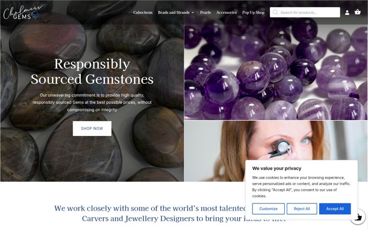 Screenshot of chalmersgems.com