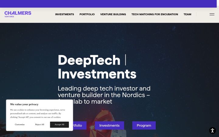 Screenshot of chalmersventures.com