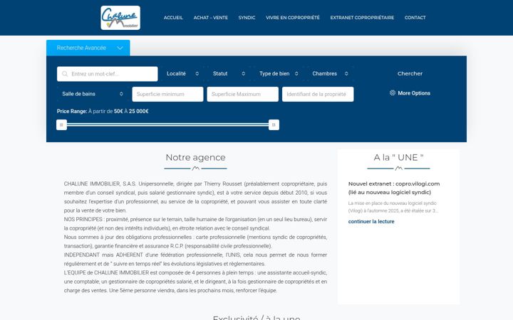 Posnetek zaslona chalune-immobilier.fr