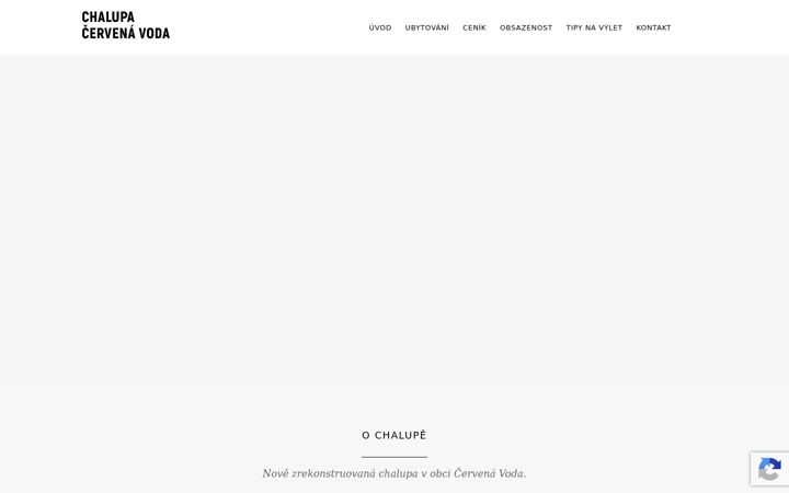 Screenshot stránky chalupacervenavoda.cz