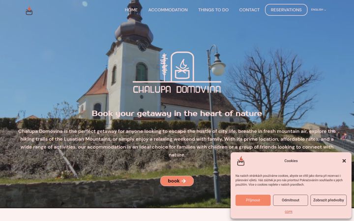 Screenshot stránky chalupadomovina.cz