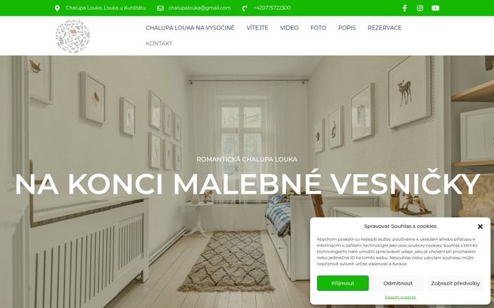 Screenshot stránky chalupalouka.cz
