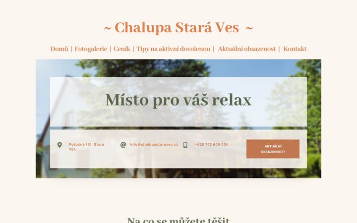 Screenshot του chalupastaraves.cz