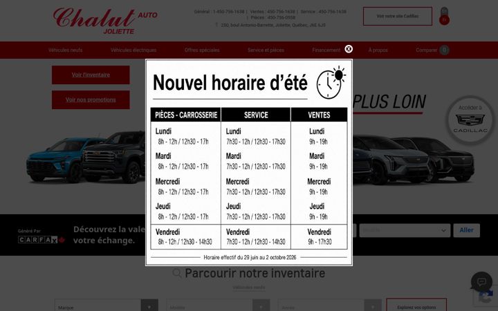 Screenshot of chalutauto.com