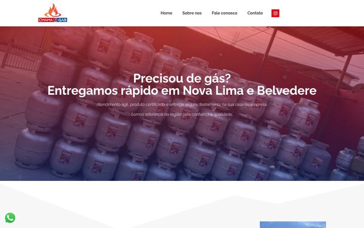 Captura de ecrã de chamagasnl.com.br