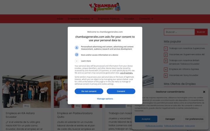 Screenshot of chambasgenerales.com