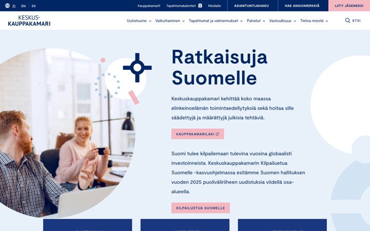 Kuvakaappaus sivustosta chamber.fi