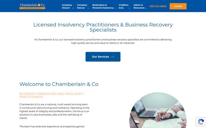 Screenshot von chamberlain-co.co.uk