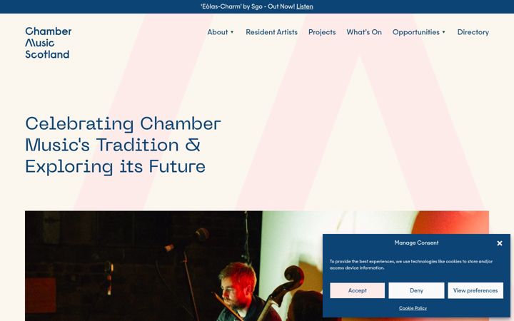 Screenshot of chambermusicscotland.com