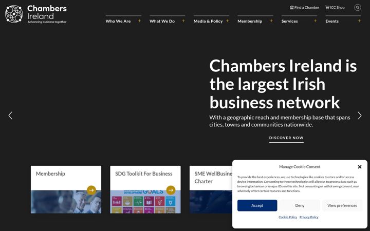 Screenshot ta' chambers.ie
