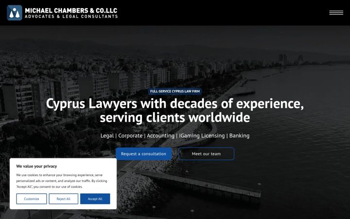 Screenshot of chambers.law