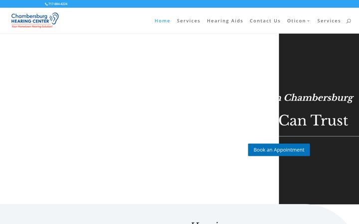 Screenshot of chambersburghearing.com