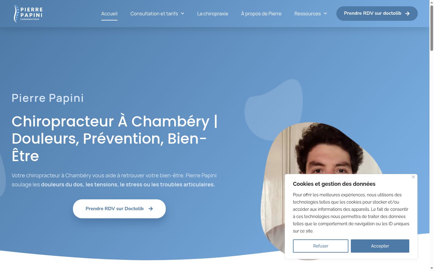 Screenshot of the consent banner shown before any interaction