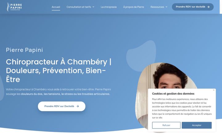 Posnetek zaslona chamberychiropracteur.fr