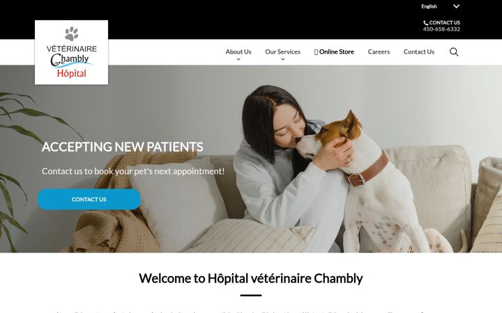 Screenshot of chamblyveterinaire.com