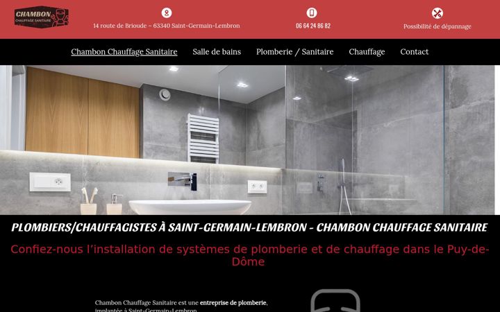 Posnetek zaslona chambon-chauffage-sanitaire.fr