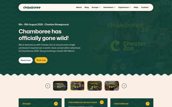 Screenshot von chamboree.org.uk