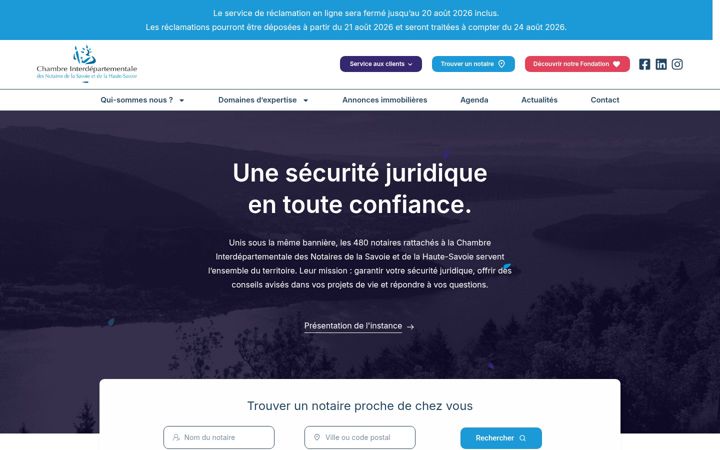 Captură de ecran a chambre-interdepartementale-de-savoie.notaires.fr