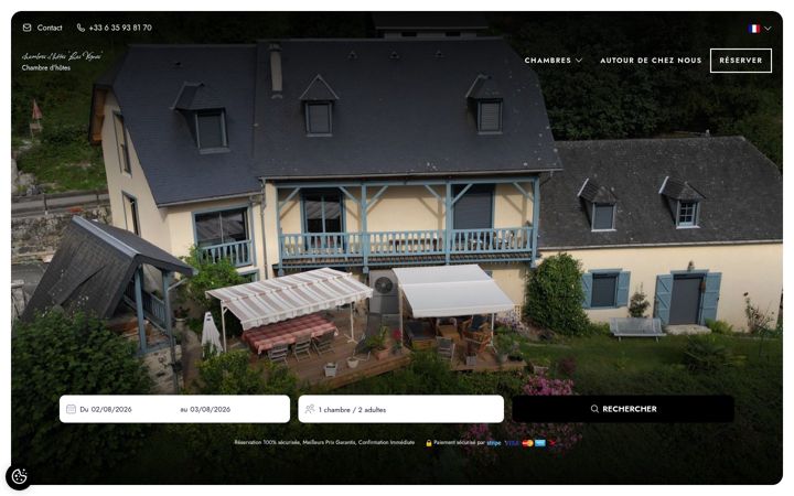 Screenshot of chambredhotepyrenees.com