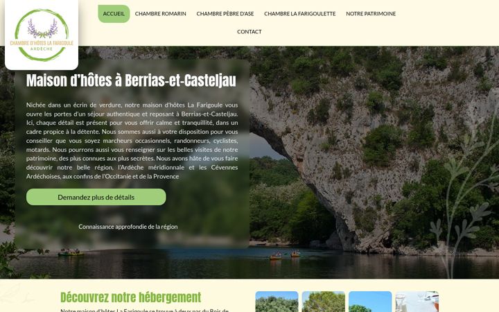 Captură de ecran a chambredhotes-lafarigoule.fr