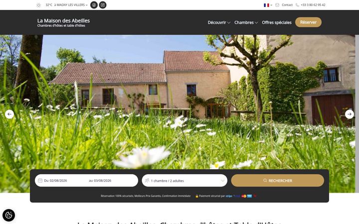 Skjermbilde av chambres-beaune.fr