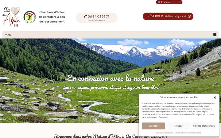 Screenshot of chambres-dhotes-haute-maurienne.com