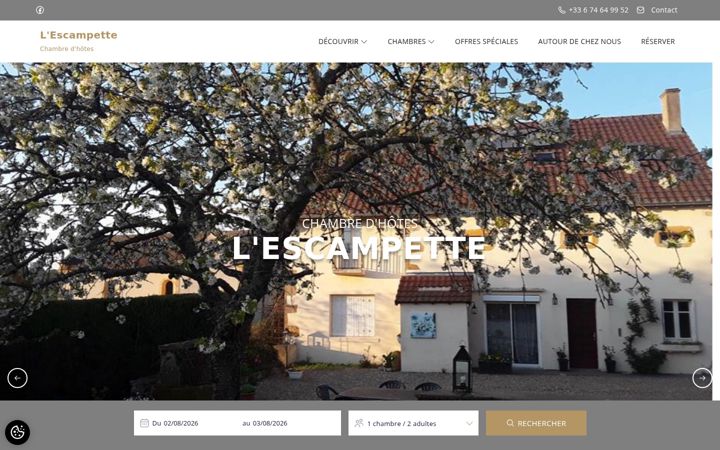 Screenshot of chambres-dhotes-lescampette.com