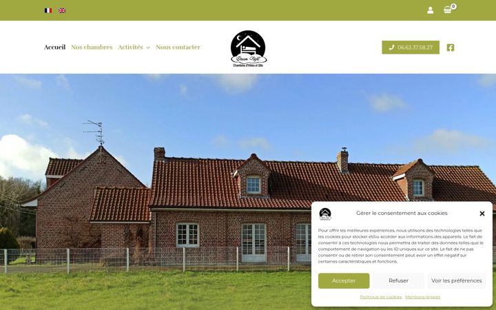 Skjermbilde av chambres-du-berquin.fr