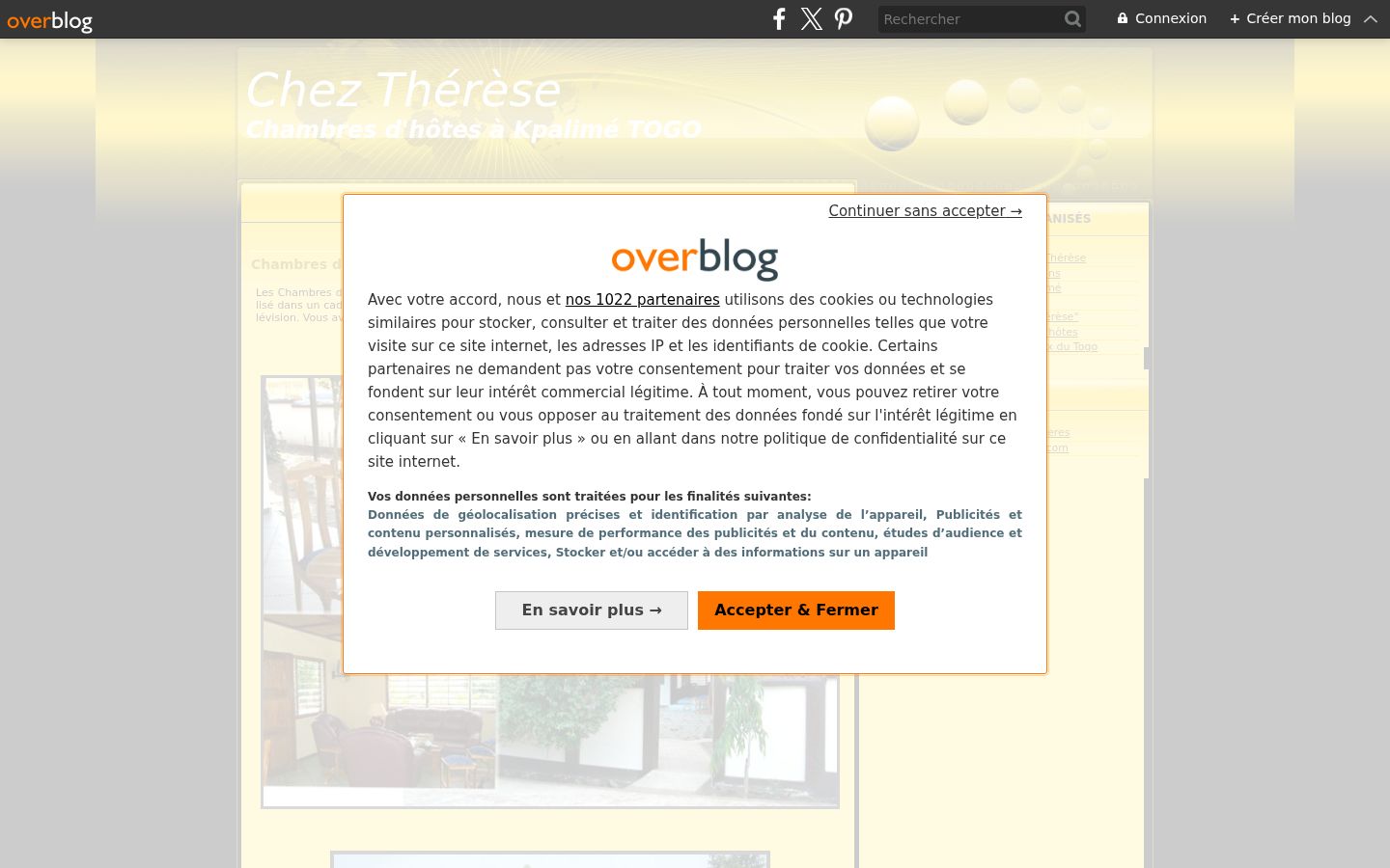 Screenshot of the consent banner shown before any interaction