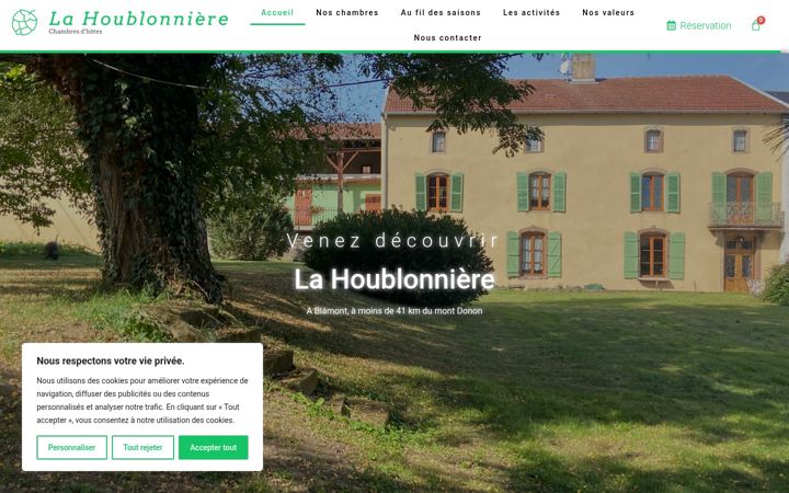 Skjermbilde av chambres-lahoublonniere.fr